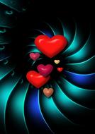 heart love fractal spiral abstract