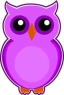 owl purple bird cute animal