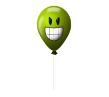 balloon emoticon evil green smile