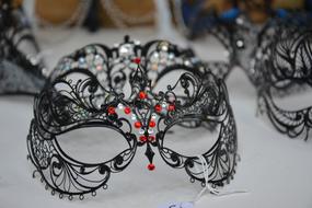 metal black mask for carnival