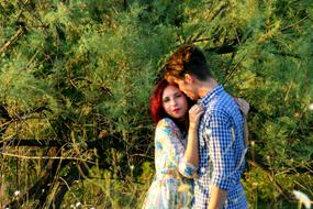 Boy Girl Love couple in park