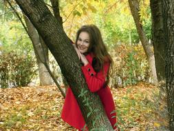 Autumn Little Red Riding Hood Girl