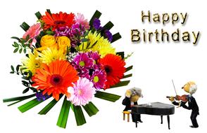 happy birthday colorful flowers