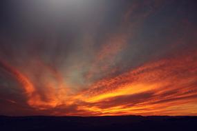 Sunset orange sky scenery