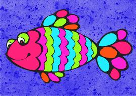 happy sea fish cartoon drawing