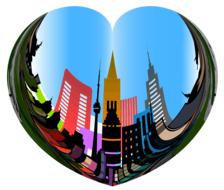 heart shape city love heart shape