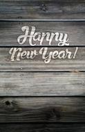 happy new year wood vintage old