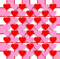 red and pink hearts love valentine 3d pattern