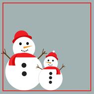 snowman snow cold ice red
