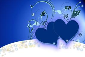 heart love background floral blue