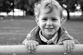 Black And White Portrait of Boy outdoor