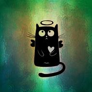 cat angel art