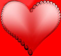 red heart valentine spiral love