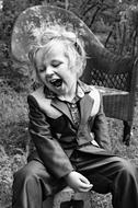 Black And White Cute Child