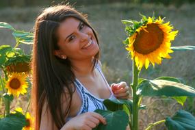 Girl Sunflower Smile