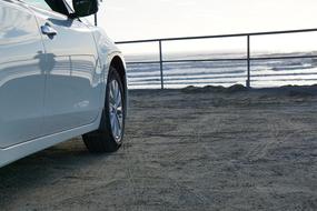 White Car near the Sea