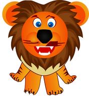 lion animal cute orange cartoon