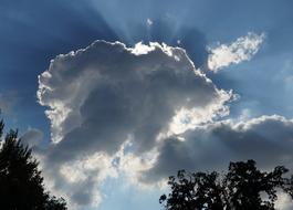 Clouds form sunbeam