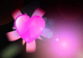 pink heart on romantic greeting card