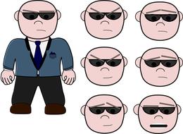 bodyguard henchman cartoon suit