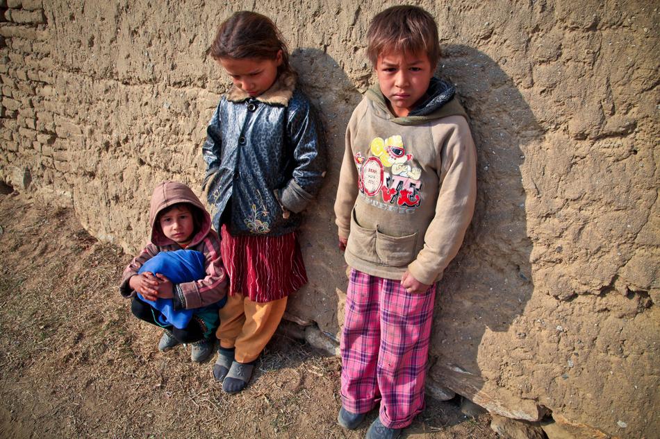 Poor Children in Mud Village