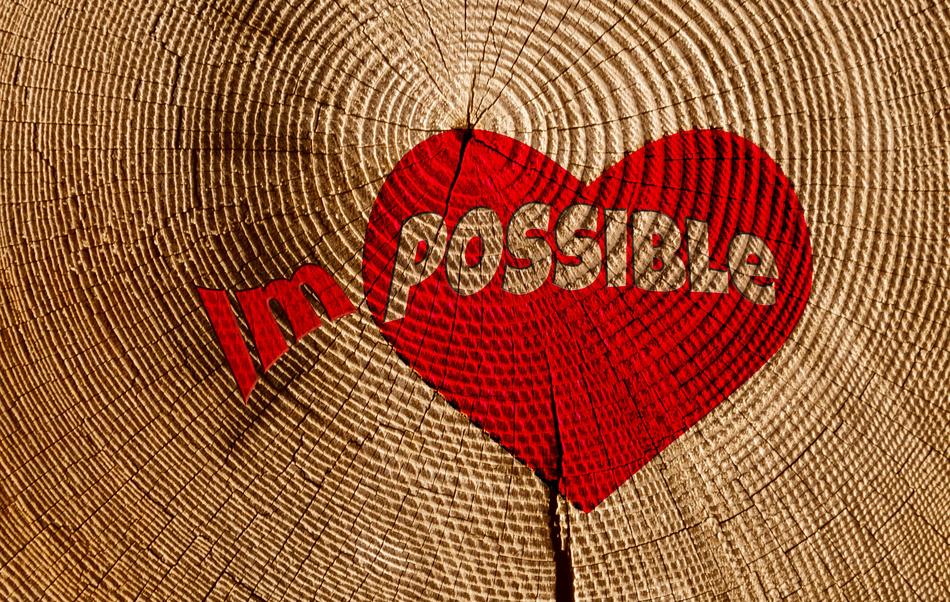 wood grain heart impossible love