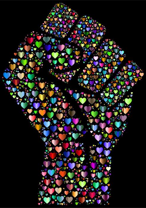 fist of colorful valentines