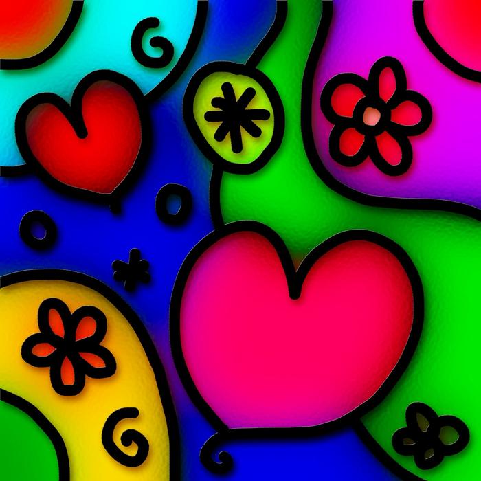 modern art heart love romance