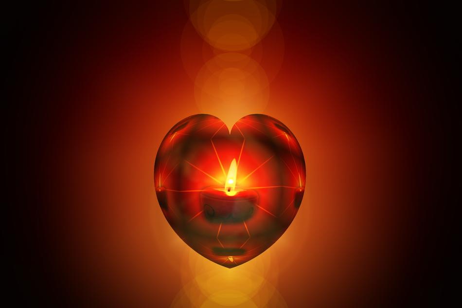 heart candle love luck abstract
