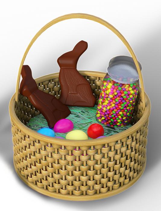 easter osterkorb chocolate bunnies