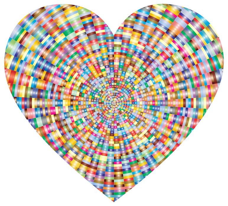 rainbow geometric heart