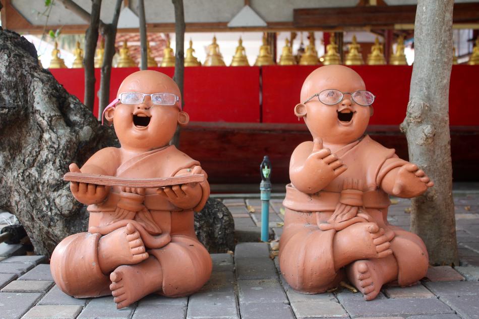 Stone Buddha Figures on street