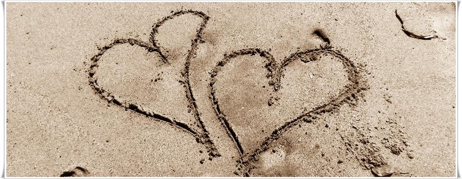 paint hearts on the sand