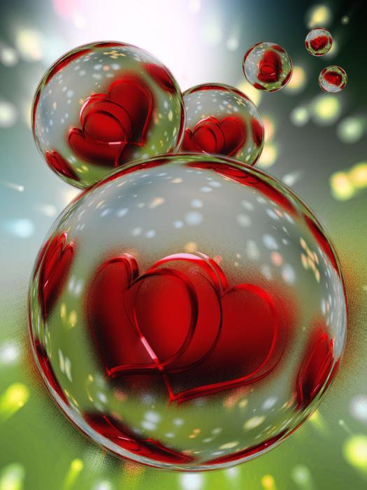 heart love luck abstract greeting