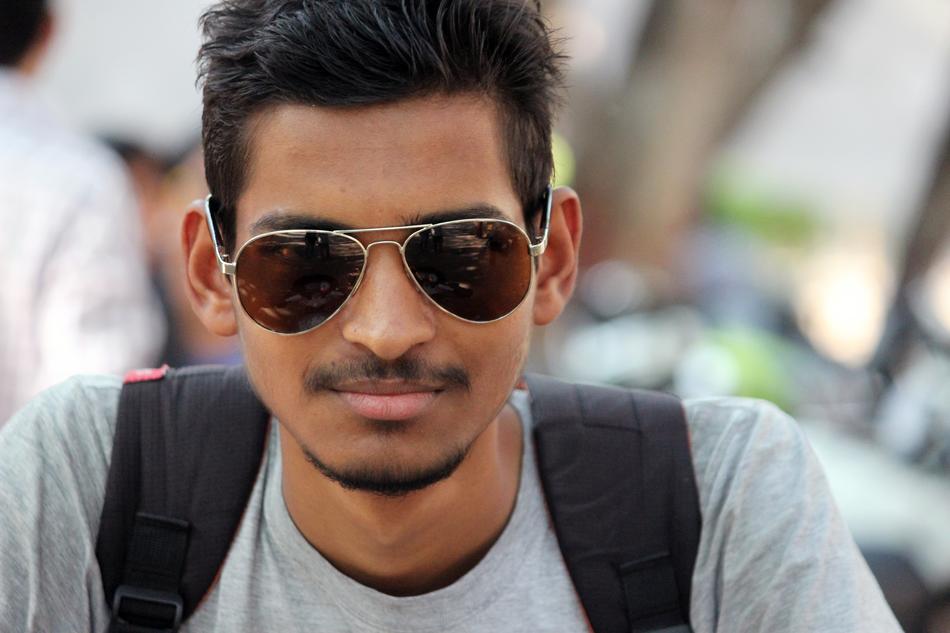 Portrait of eye wearing Man Adult