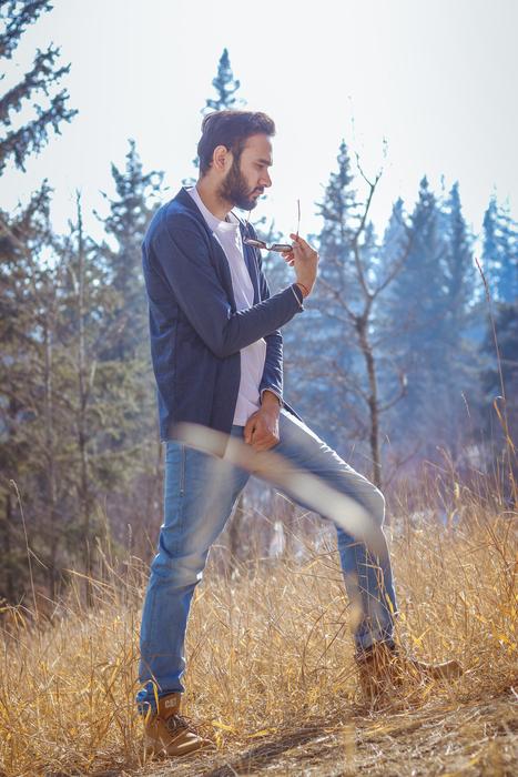 Man Human in forest Portrait
