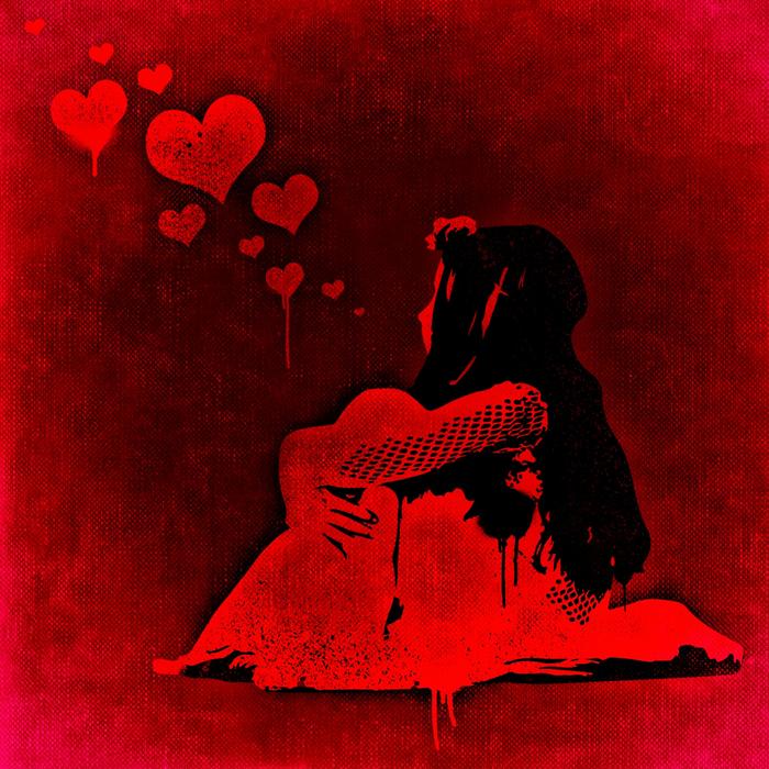 love valentine day sad girl