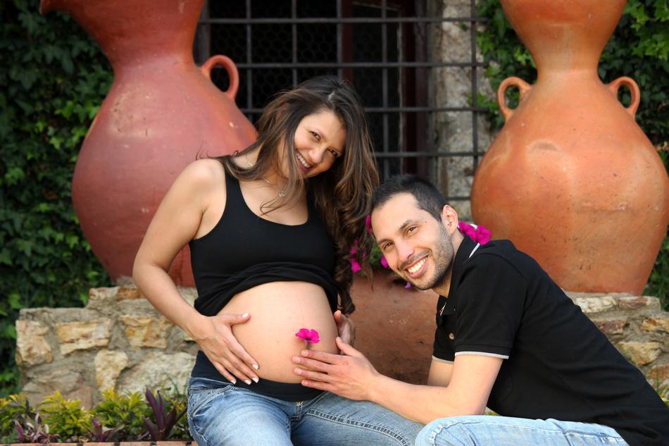 Pregnant woman and man Couple