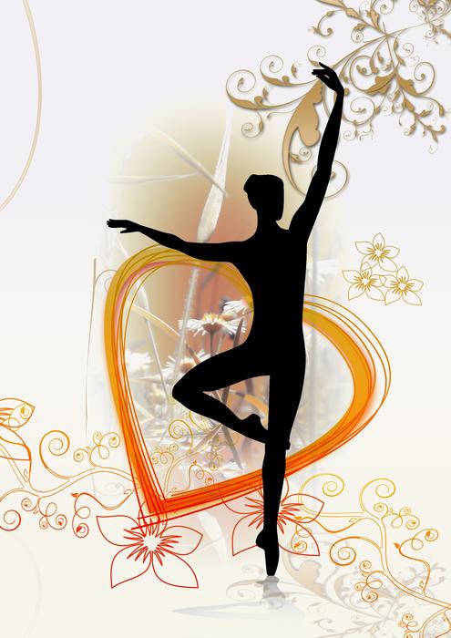 heart love dancer silhouette