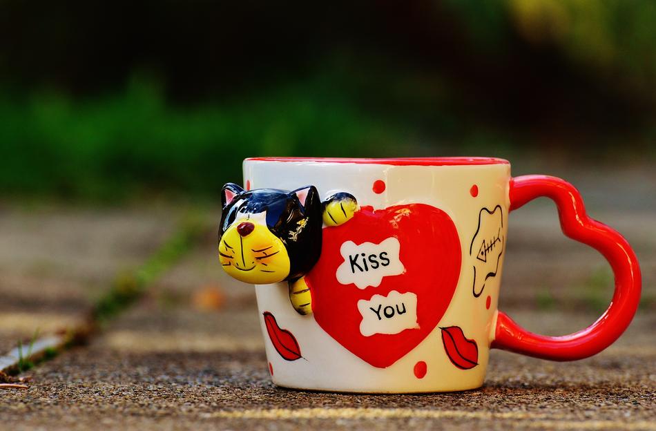 Gift mug with kitty cat