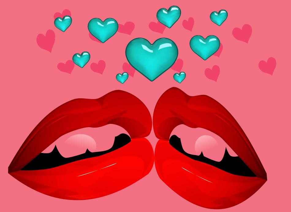 mouth heart background retro lips