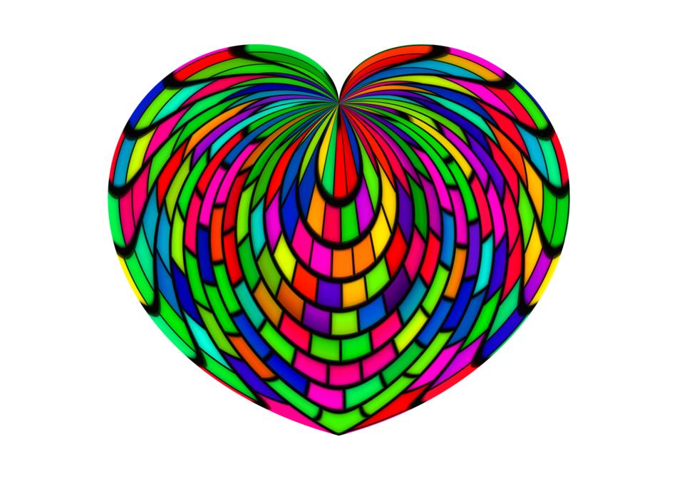 heart love luck colorful abstract