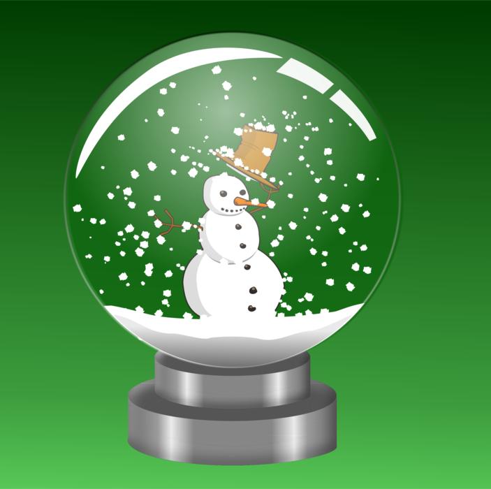 snowman in glass ball