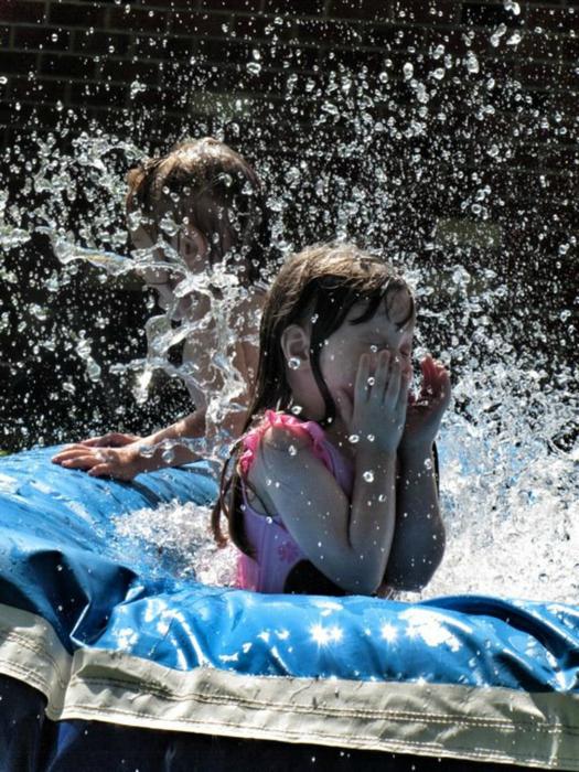 Girl Splash Swimming