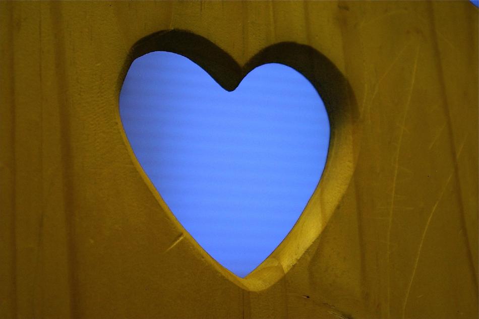 Heart Blue Wood