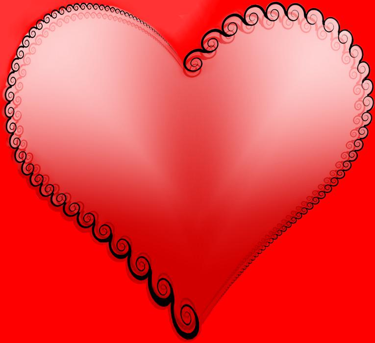 red heart valentine spiral love