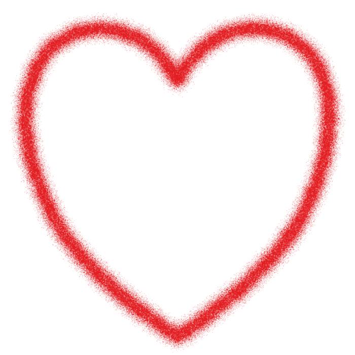 red heart spray drawing