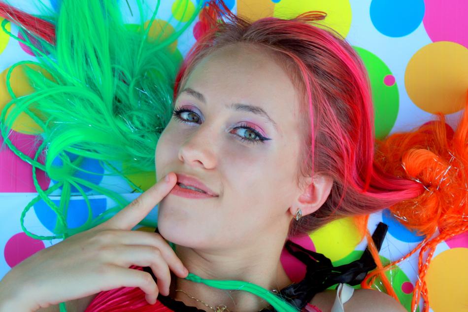 Colorful haired Girl