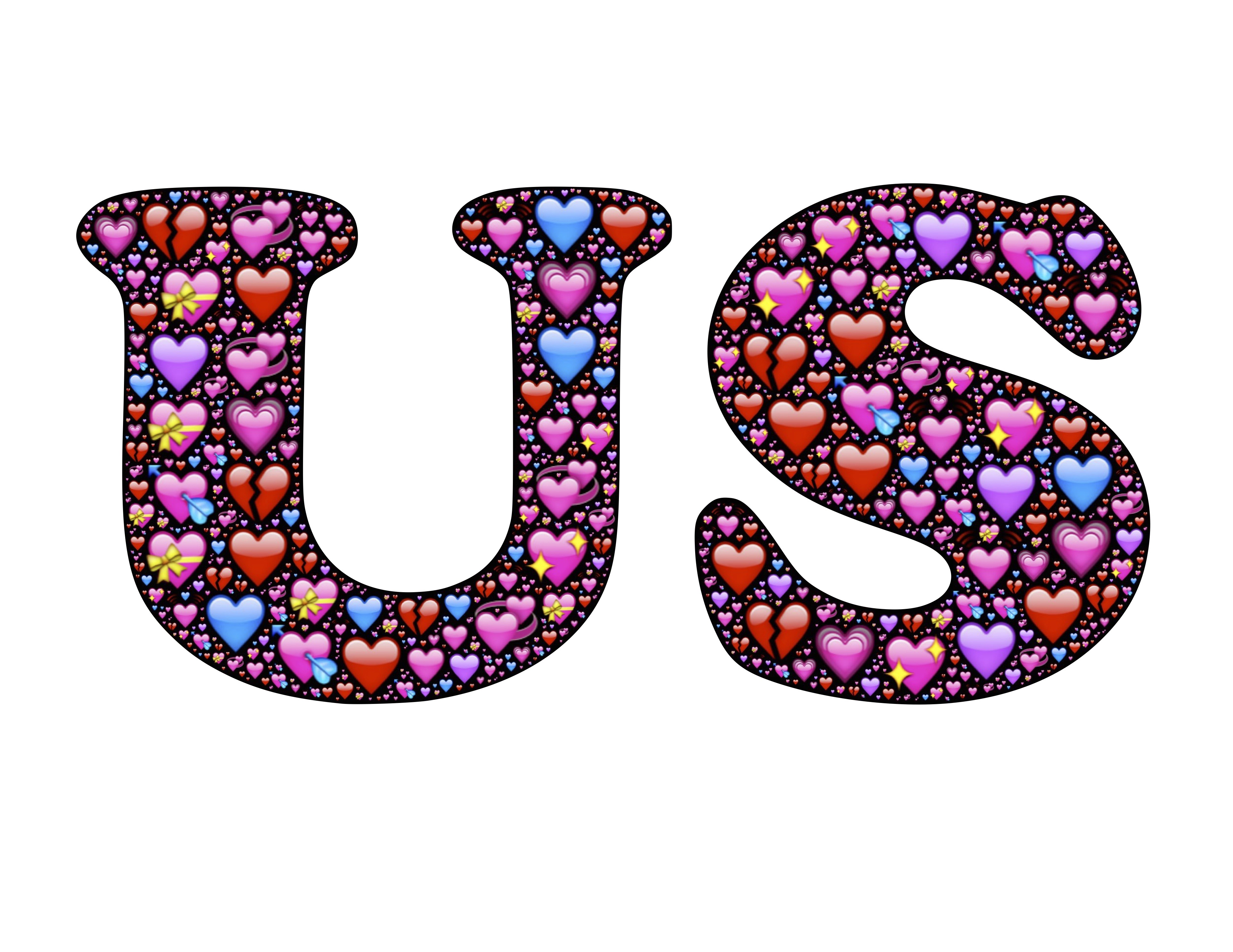 Us together. Слово Love из Emoji