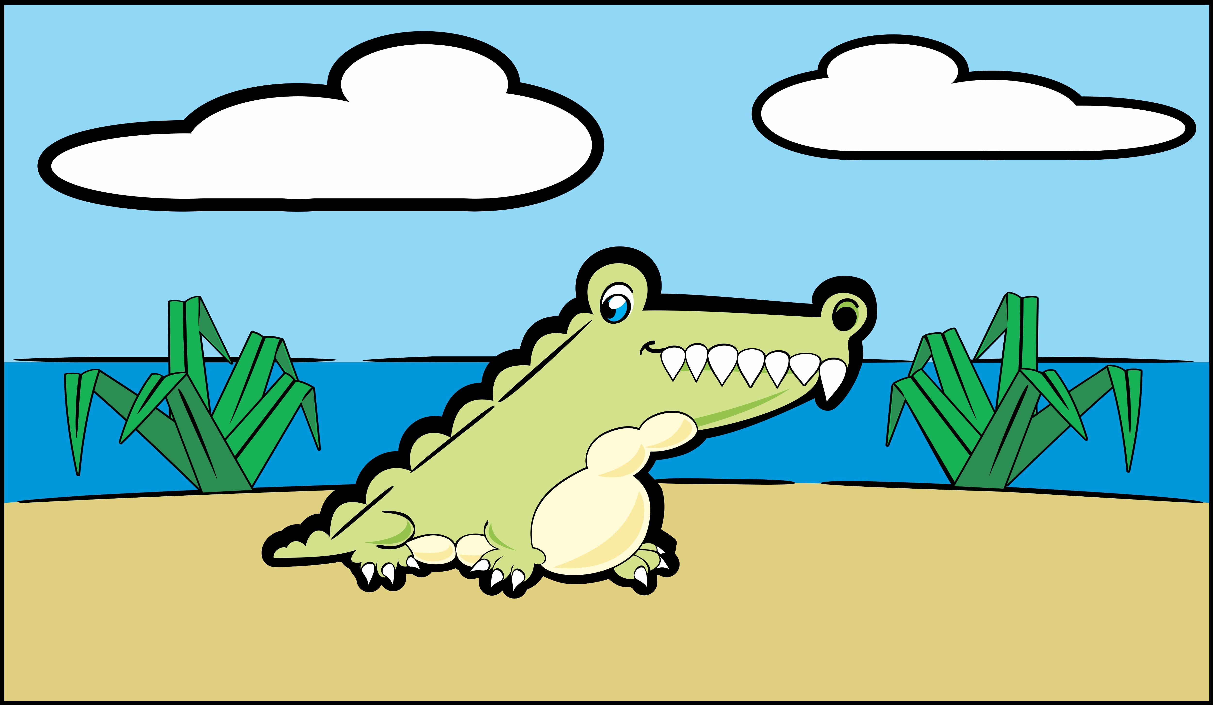 Злобный крокодил рисунок
